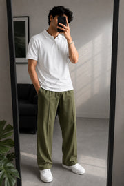 Wide-leg baggy trousers back view - streetwear Pakistan