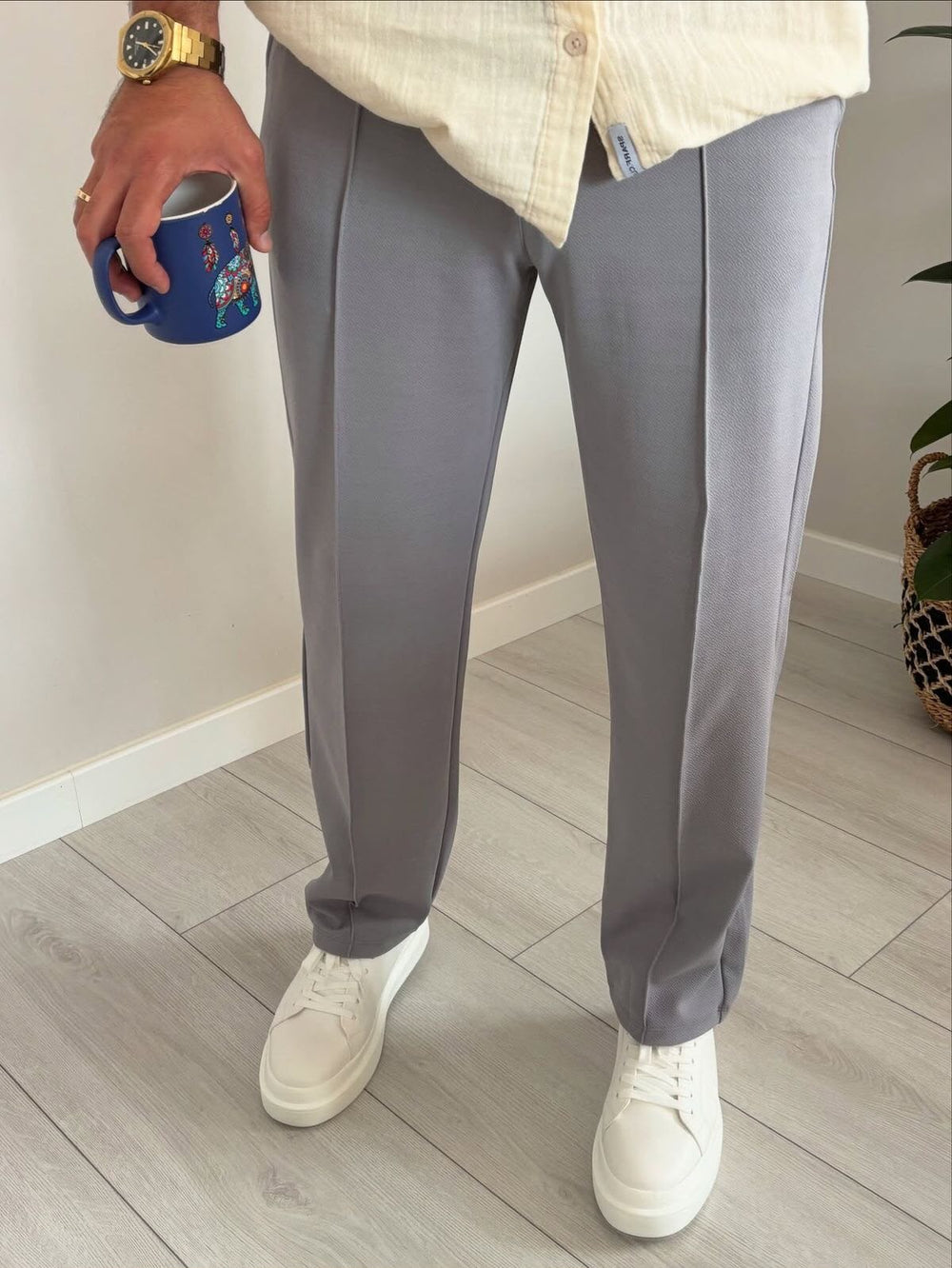Wide-Leg Baggy Trousers
