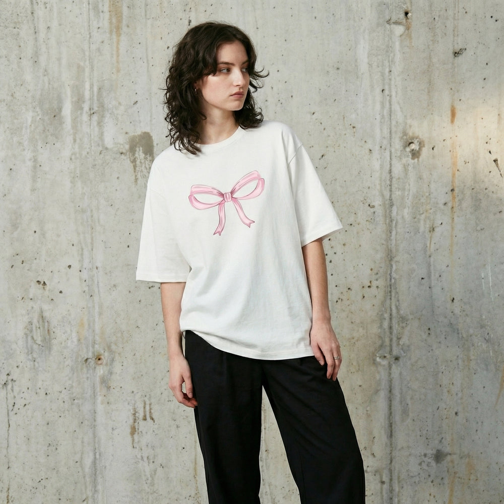 Minimalist Bow Oversized T-Shirt