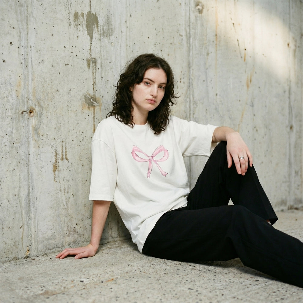 Minimalist Bow Oversized T-Shirt