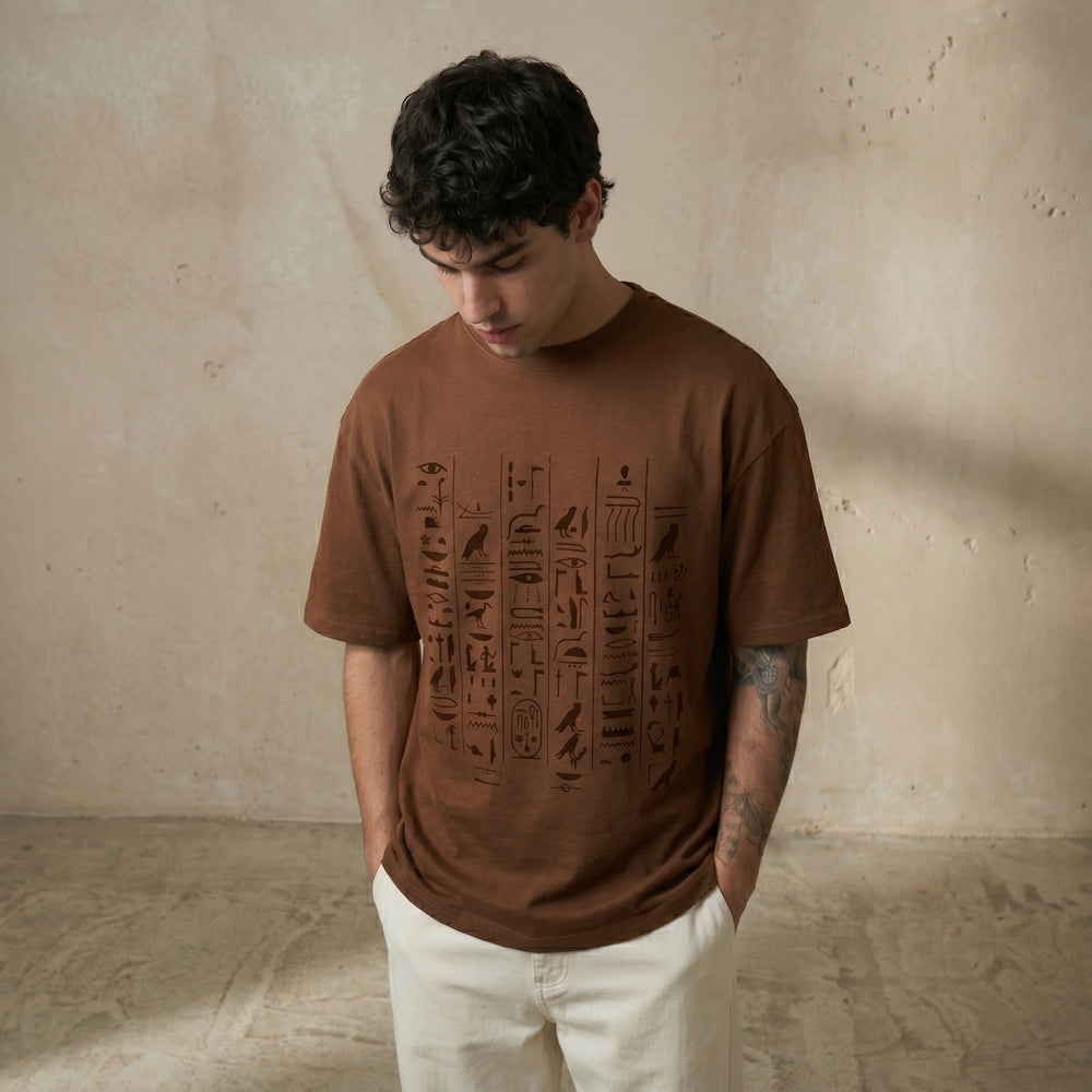 Ancient Egypt Hieroglyph Oversized T-Shirt