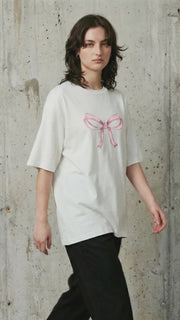 Minimalist Bow Oversized T-Shirt