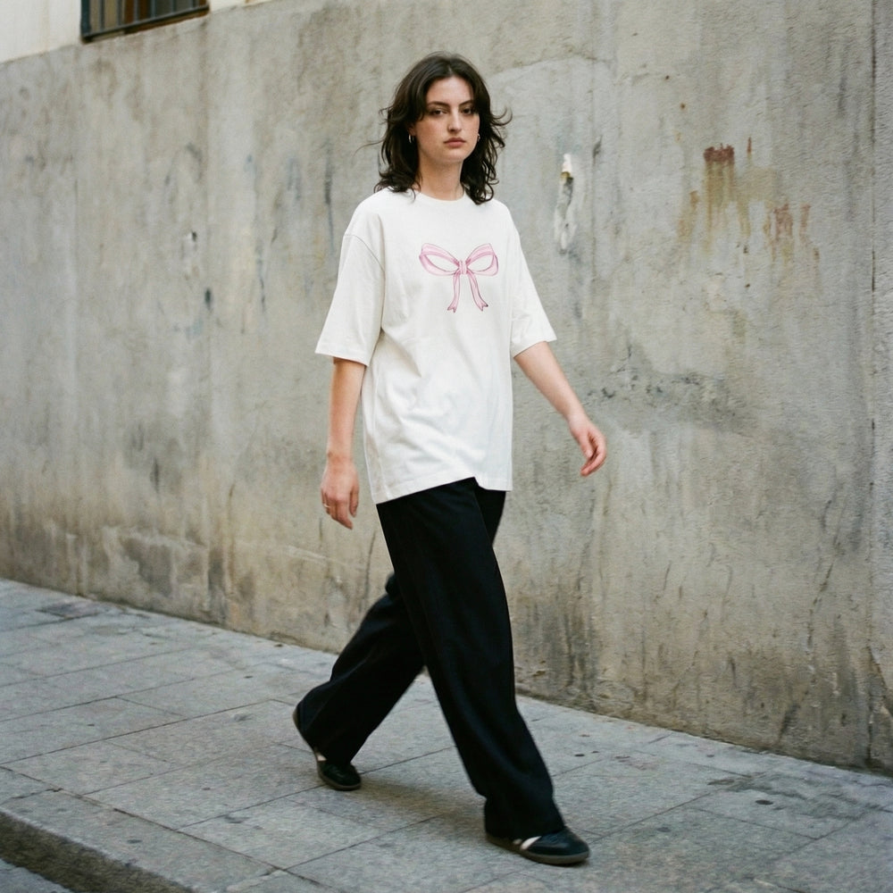 Minimalist Bow Oversized T-Shirt